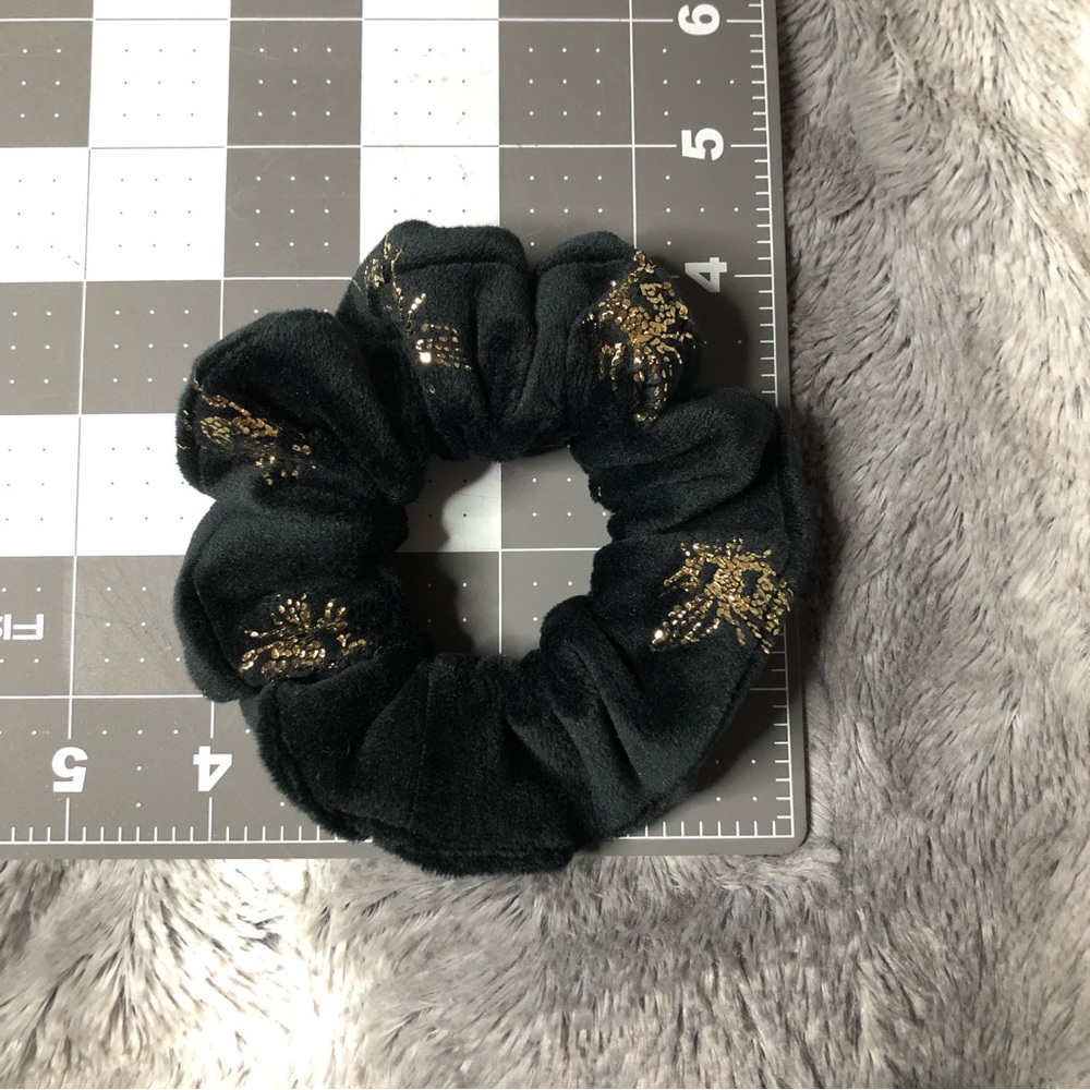 Handmade Black Velour Bumble Bee Scrunchy